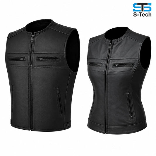 Gilet da Moto in pelle S-tech ST 1180 Vintage Custom & Café Race ST