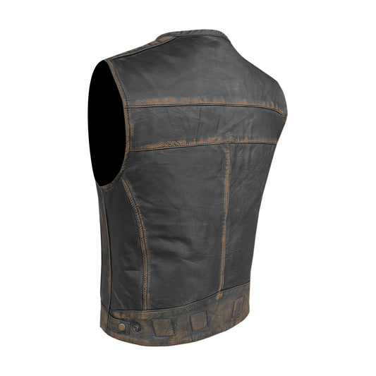 Gilet Moto in pelle da Uomo Stechmoto ST 1180 PW Vintage Custom & Café Race ST