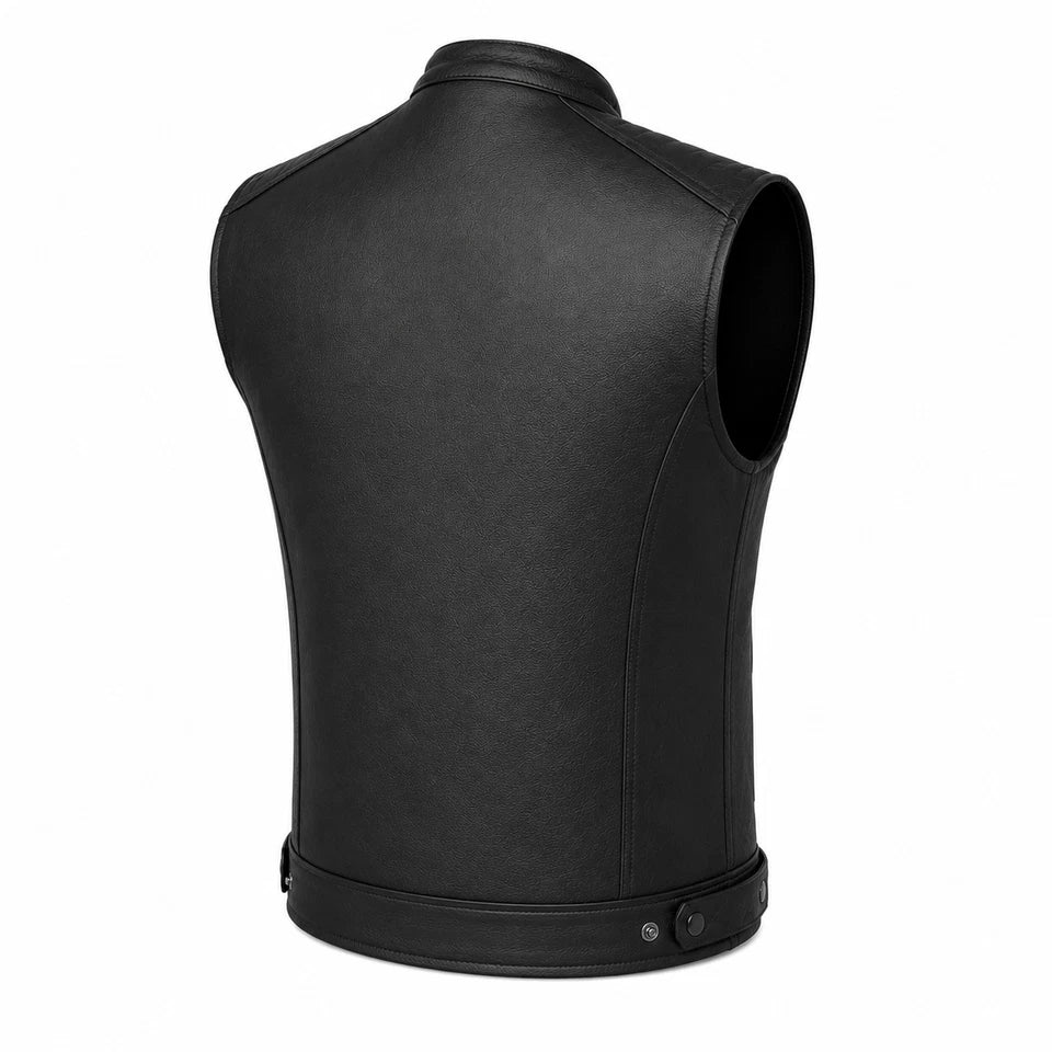 Moto Gilet in pelle da Uomo S-tech ST 1190 BZM Vintage Custom & Café Race ST