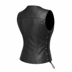 Gilet Moto in pelle donna S-tech ST 1206 ZXP Vintage Custom & Café Race ST