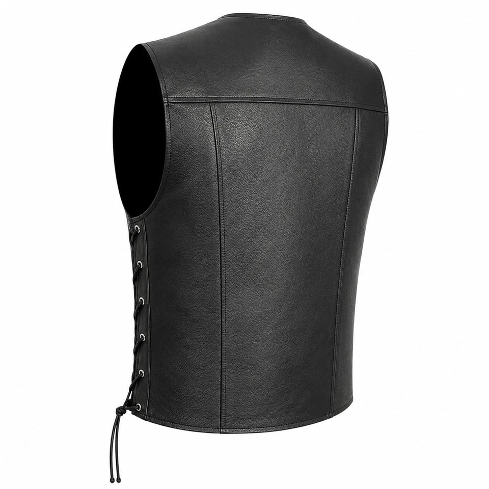 Gilet da Moto in pelle da uomo S-tech ST 1206 BXT Custom Vintage e Café Race ST