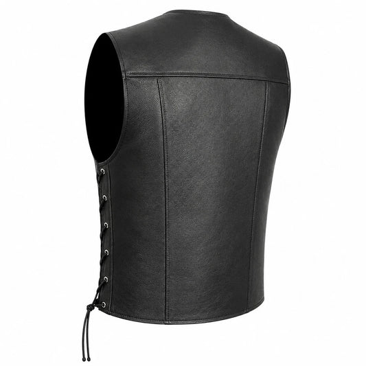 Gilet da Moto in pelle da uomo S-tech ST 1206 BXT Custom Vintage e Café Race ST