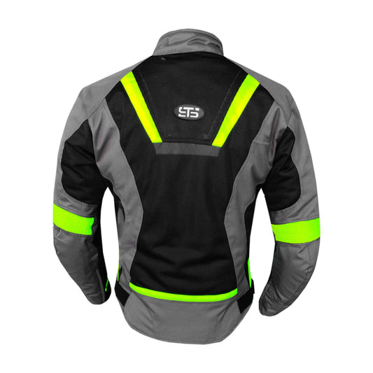 Giubbotto da moto estivo in tessuto stechmoto ST 851 AIR H2Out  Nero-Grigio-flu ST