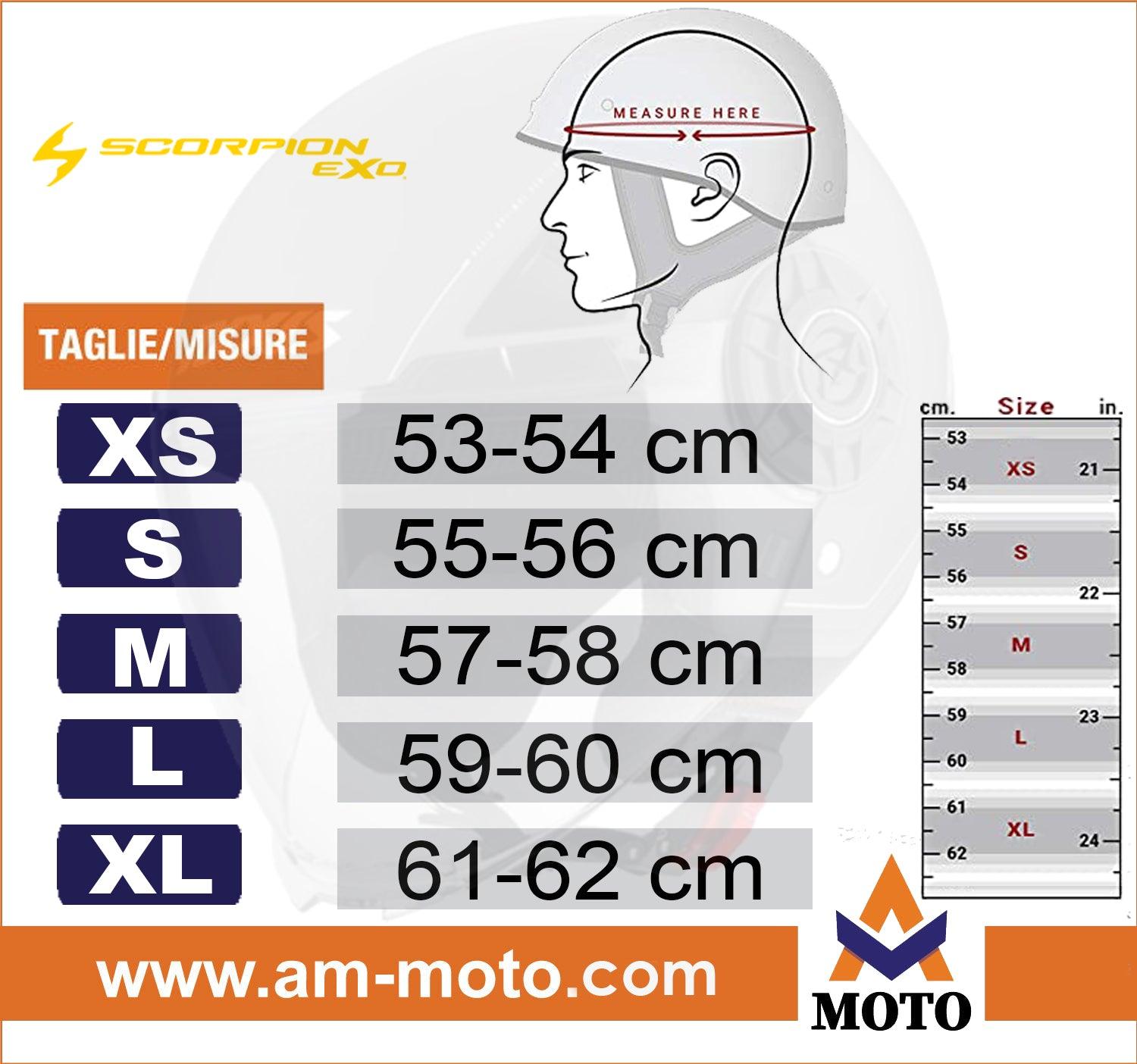 Scorpion_Helmet_Size_Chart - Am Moto-Abbigliamento Moto