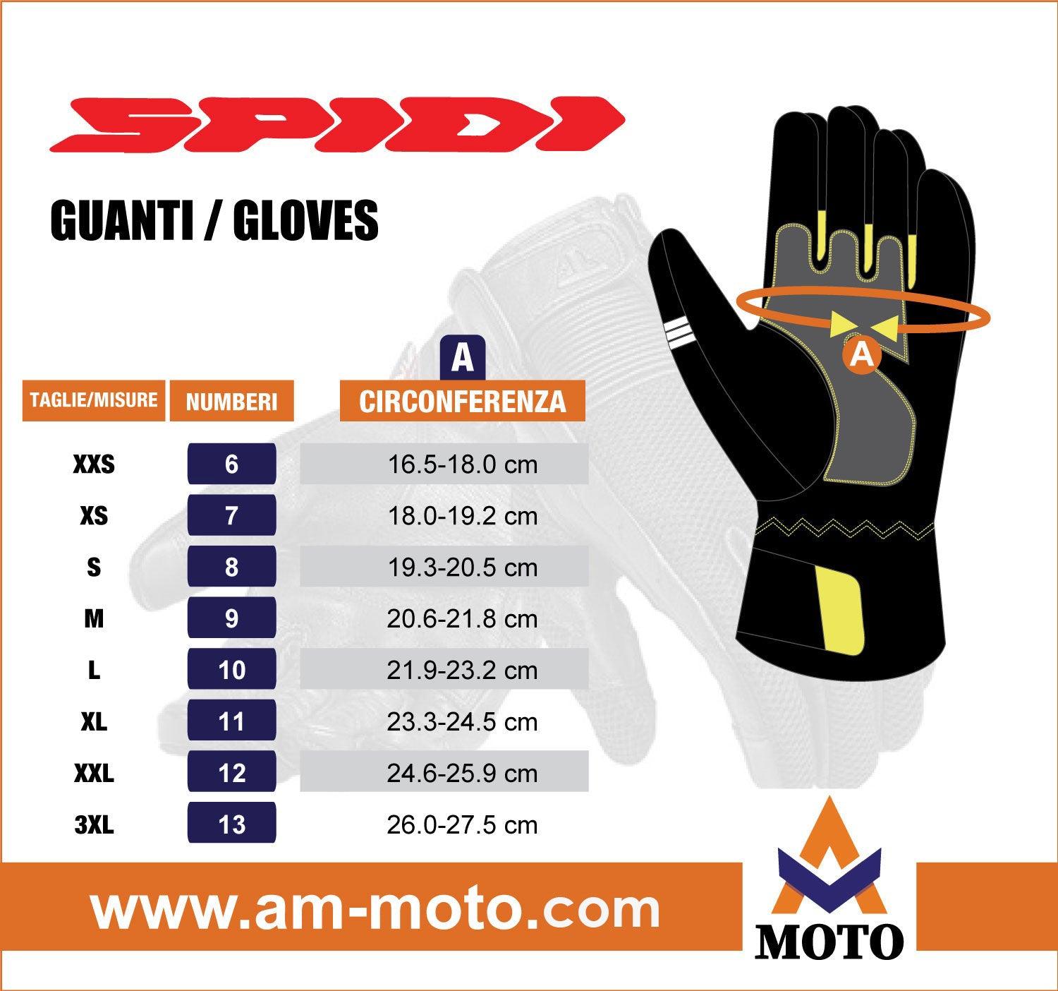 Spidi_gloves_Size_Chart - Am Moto-Abbigliamento Moto