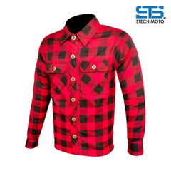 Moto camicia contone-flanella da uomo Stechmoto ST 725 con aramid e protezione CE livello-1 - Am Moto-Abbigliamento Moto