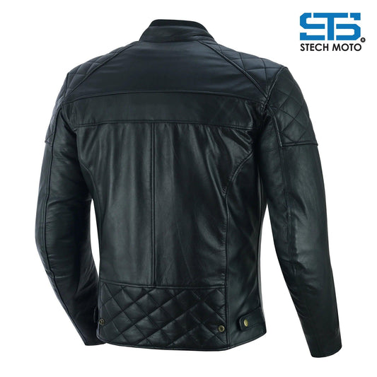 Moto giacca in Pelle da Uomo Stechmoto ST 1710 Quintus Custom Vintage e Cafe Race - Am Moto-Abbigliamento Moto