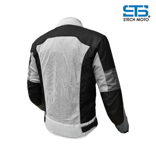 Moto Giubbotto estivo Stechmoto ST OO7 AIR H2Out 2-Strati Nero-Argento - Am Moto-Abbigliamento Moto