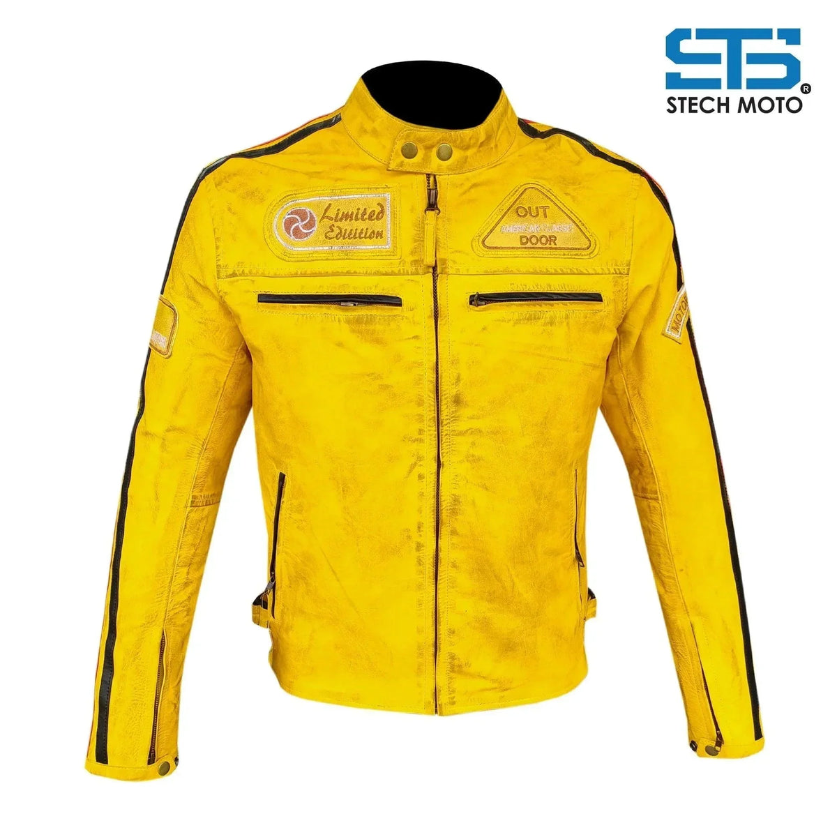 Moto Giubbotto in pelle da Uomo Stechmoto ST 1735 Vintage Custom & Café Race - Am Moto-Abbigliamento Moto