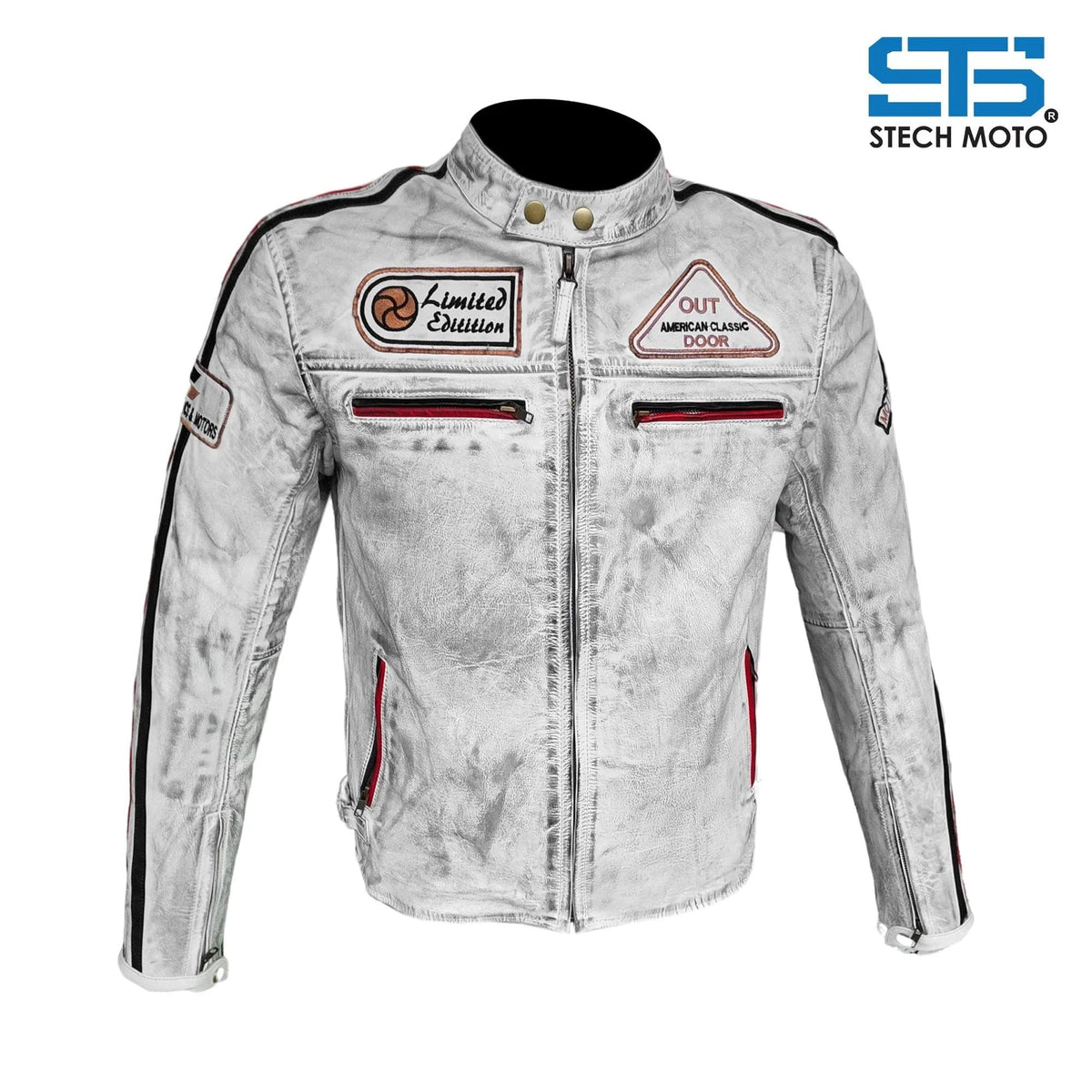 Moto Giubbotto in pelle da Uomo Stechmoto ST 1735 Vintage Custom & Café Race - Am Moto-Abbigliamento Moto